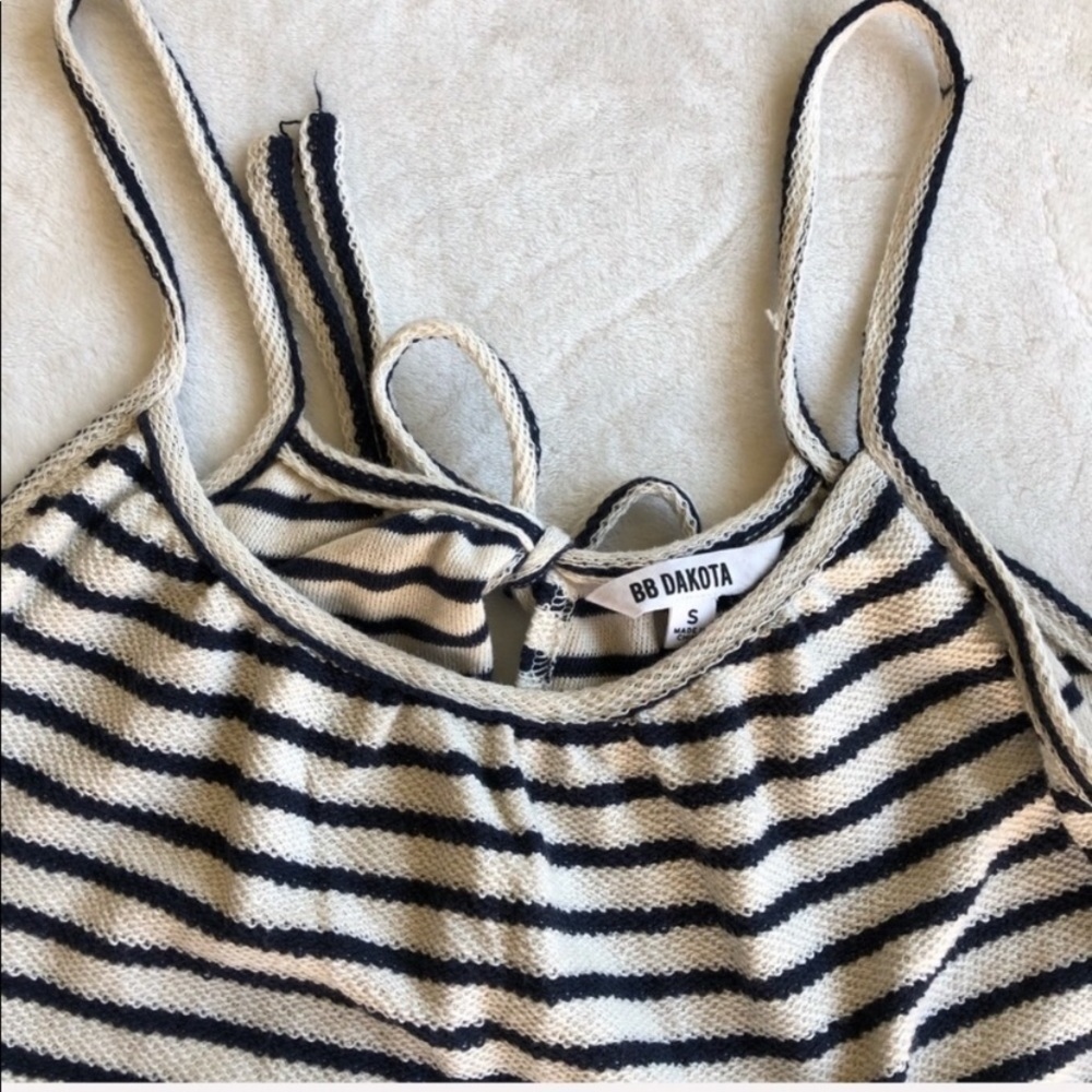 BB Dakota Striped French Terry Open Back Tank Top - Picture 5 of 8
